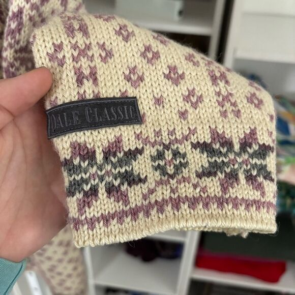 DALE OF NORWAY Patterned Cardigan Sweater size large vintage chunky wool blend - Picture 3 of 8